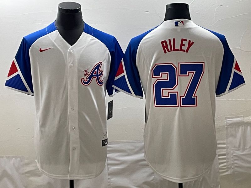 Men Atlanta Braves #27 Riley White City Edition 2024 Nike MLB Jersey style 3